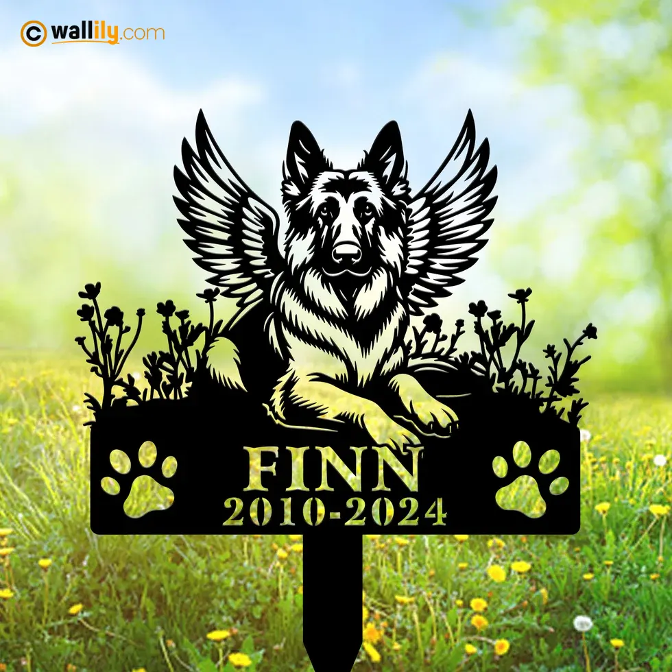 German Shepherd Gifts for Dog Lovers – Personalized Memorial Stake, Address Sign, LED Decor, Clock & More | Wallily