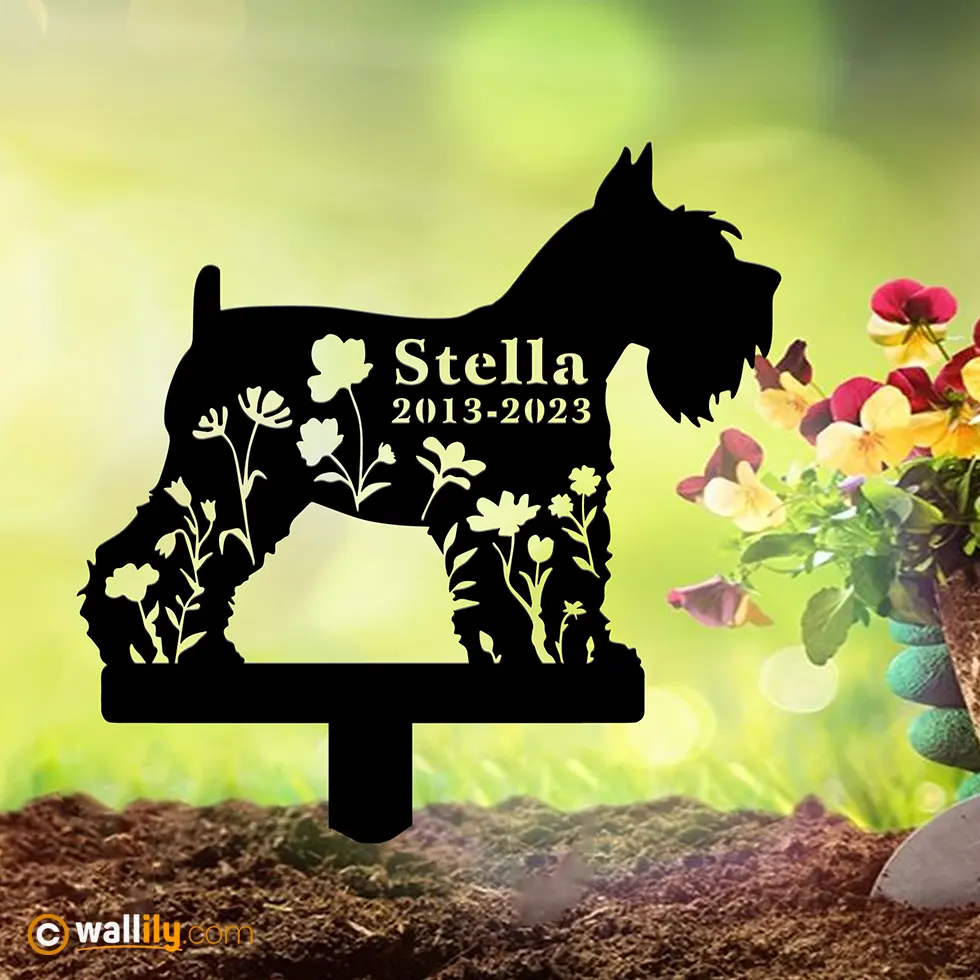 Miniature Schnauzer for Dog Lovers – Personalized Memorial Stake, Address Sign, LED Decor, Clock & More | Wallily