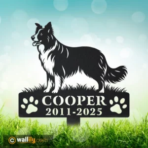 Border Collie for Dog Lovers – Personalized Memorial Stake, Address Sign, LED Decor, Clock & More | Wallily