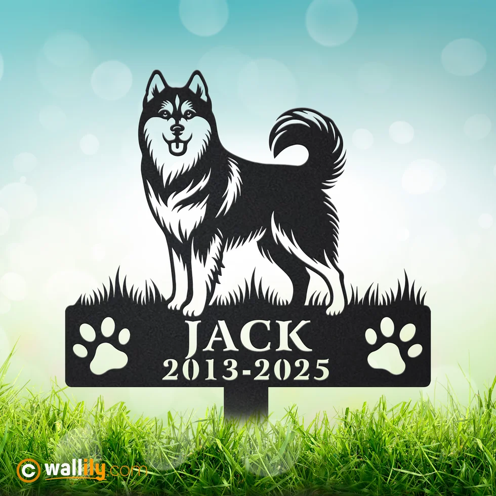 Siberian Husky for Dog Lovers – Personalized Memorial Stake, Address Sign, LED Decor, Clock & More | Wallily